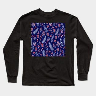 Winter branches and holly berries Long Sleeve T-Shirt